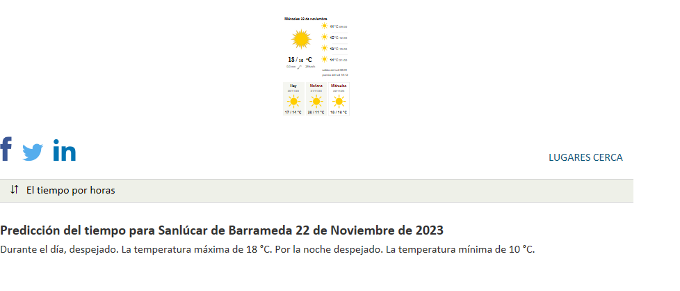 Salir Tener cuidado Hacer Tiempo Sanlúcar de Barrameda pasado mañana - Meteobox.es